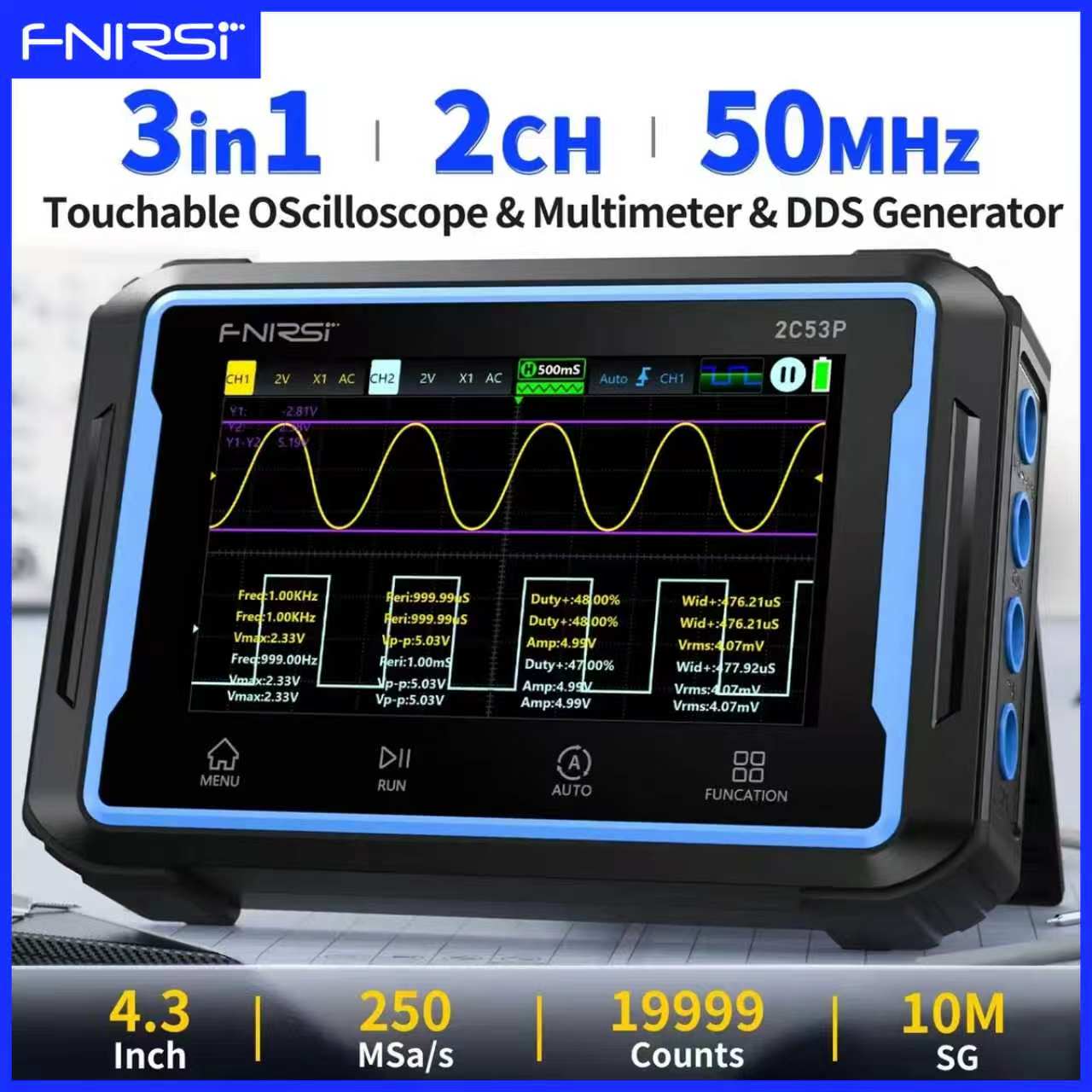 Signal Generator Spectrum Analyzer - Oscyloskop cyfrowy z ekranem dotykowym FNIRSI